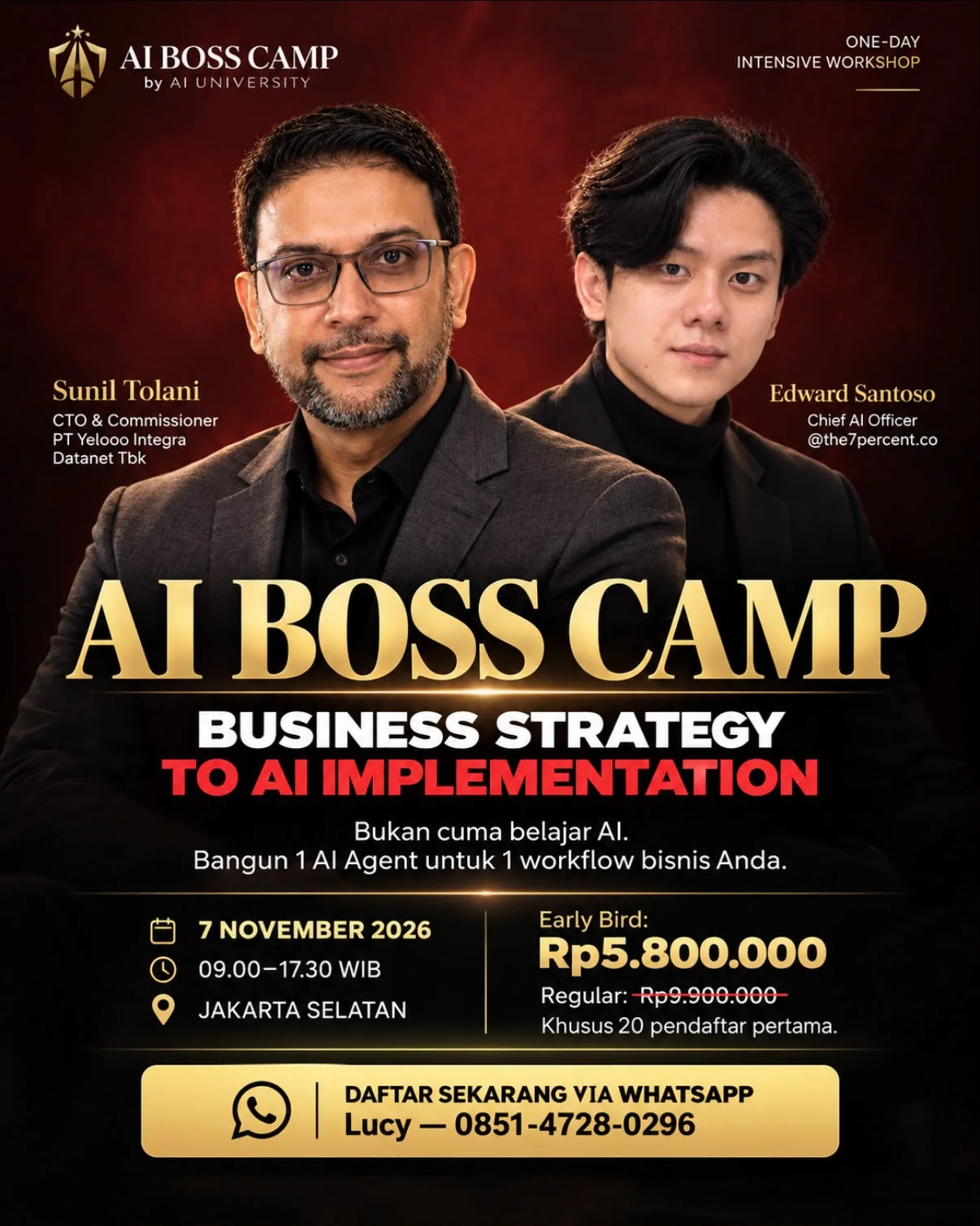 Potret resmi mentor Sunil Tolani dan Edward Santoso
